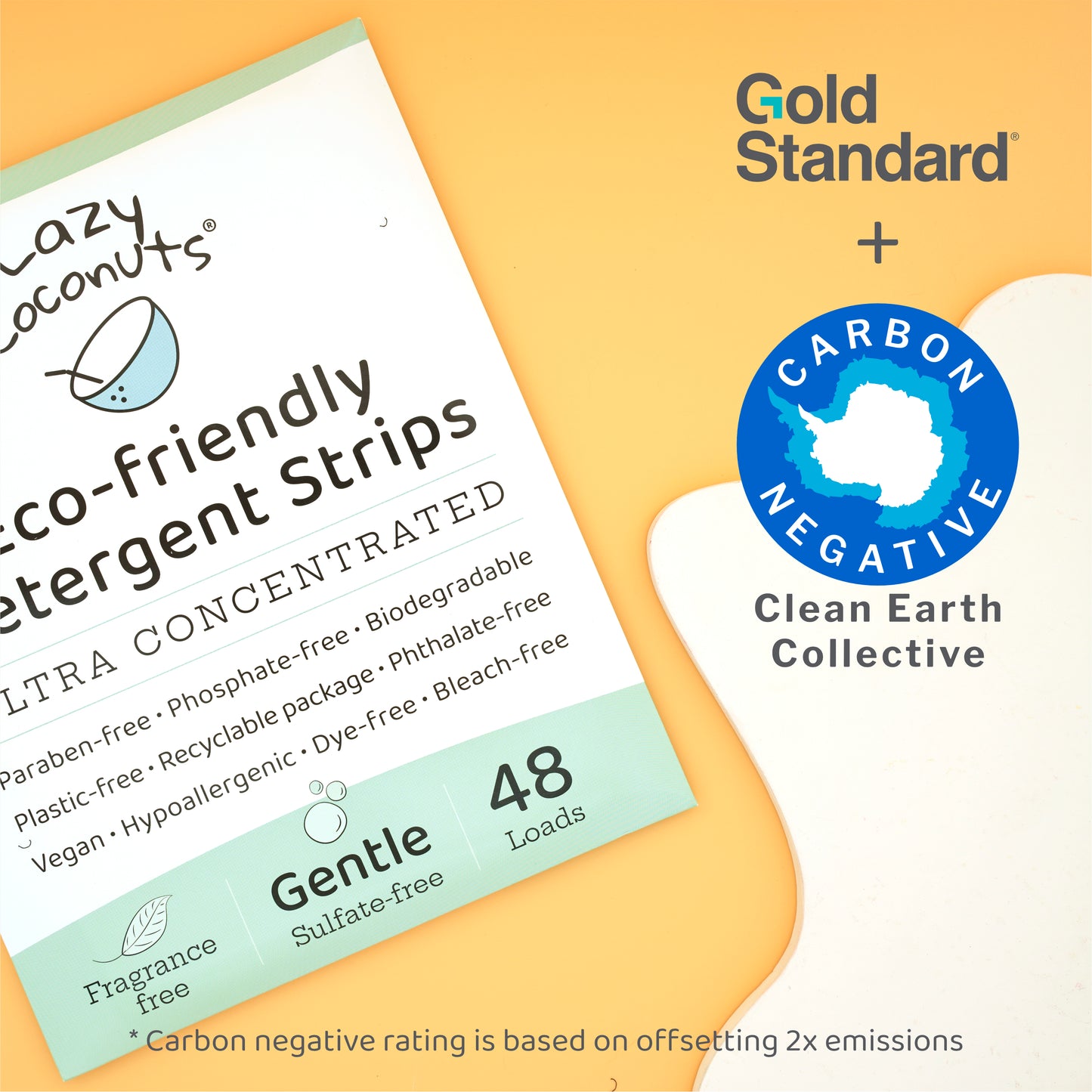 Gentle laundry detergent strips