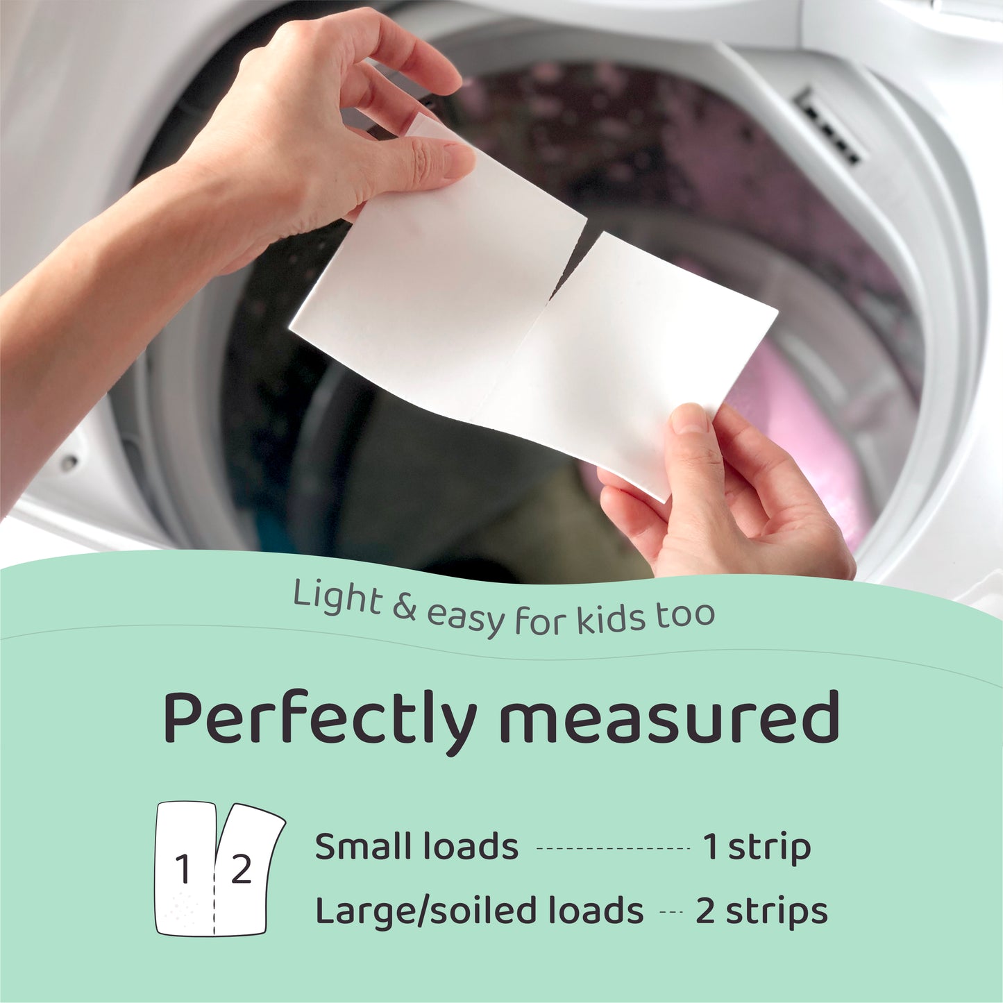 Gentle laundry detergent strips