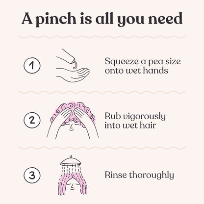 paste shampoo, pinch-of-product texture close-up