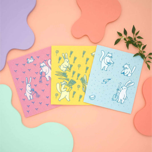 Garden Friends Swedish Dish Cloth — Set of 3
