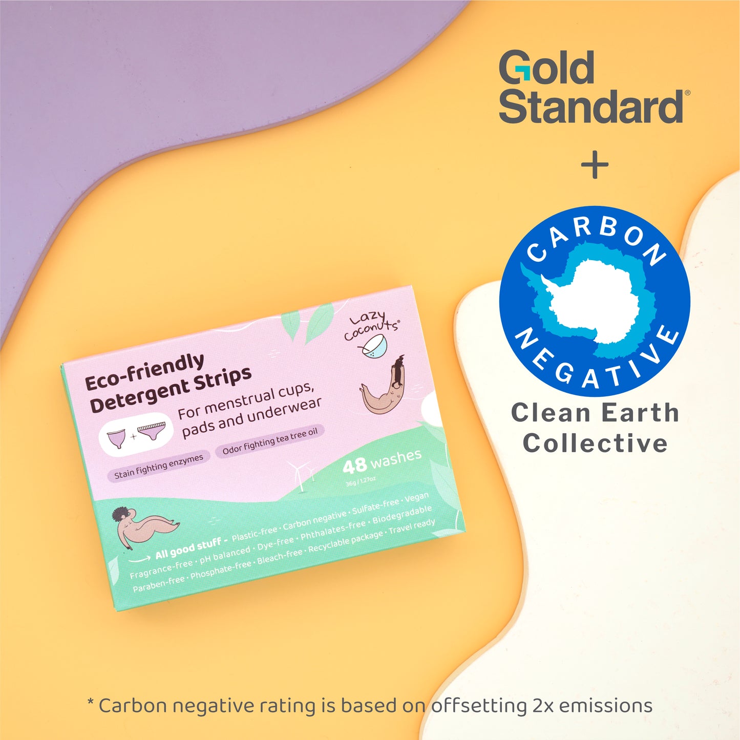 Lazy Coconuts Laundry Detergent Strips - For Periods - With Stain Fighting  Enzymes and Odor Fighting Tea Tree Oil