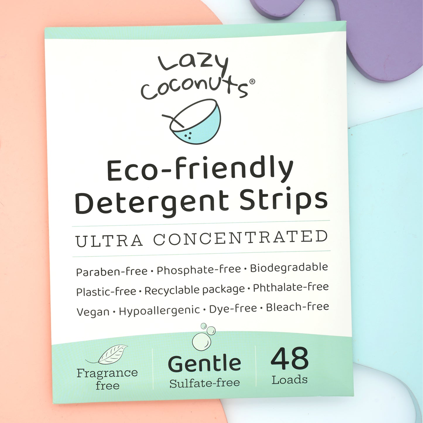 Gentle laundry detergent strips