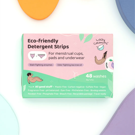 Period laundry detergent strips